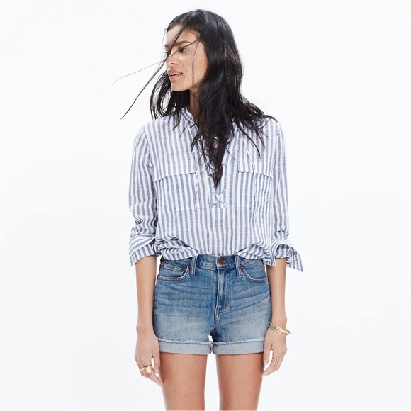 Madewell Pants - MADEWELL HIGH-RISE DENIM BOY SHORTS